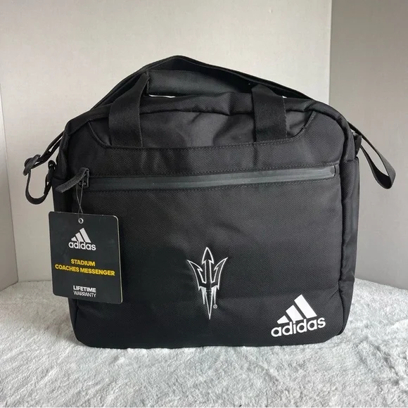 Adidas Black Stadium Coaches Messenger Bag New With Tags - Picture 1 of 16